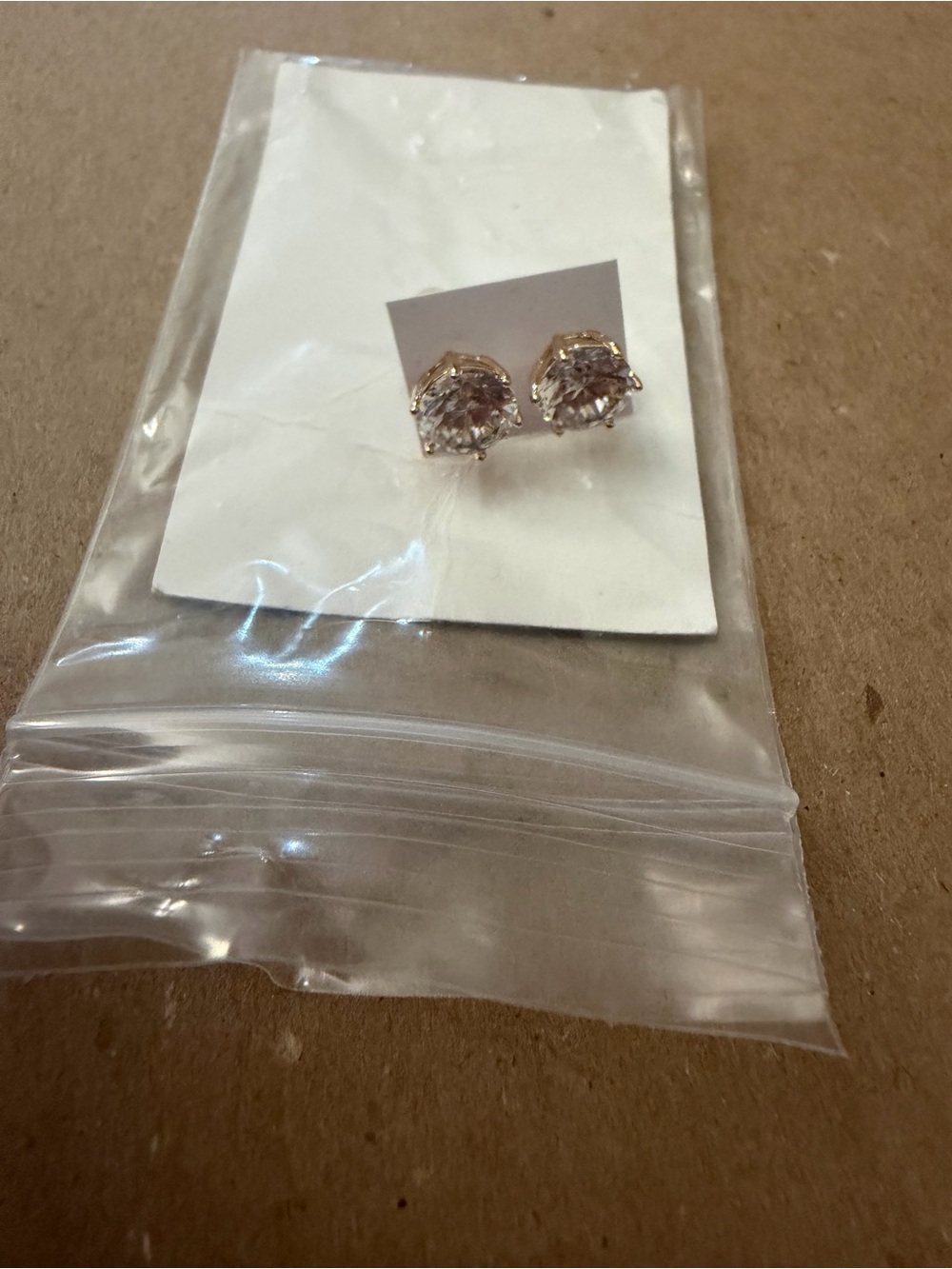 Gold-Tone Clear Crystal Stud Earrings - Women Jewelry